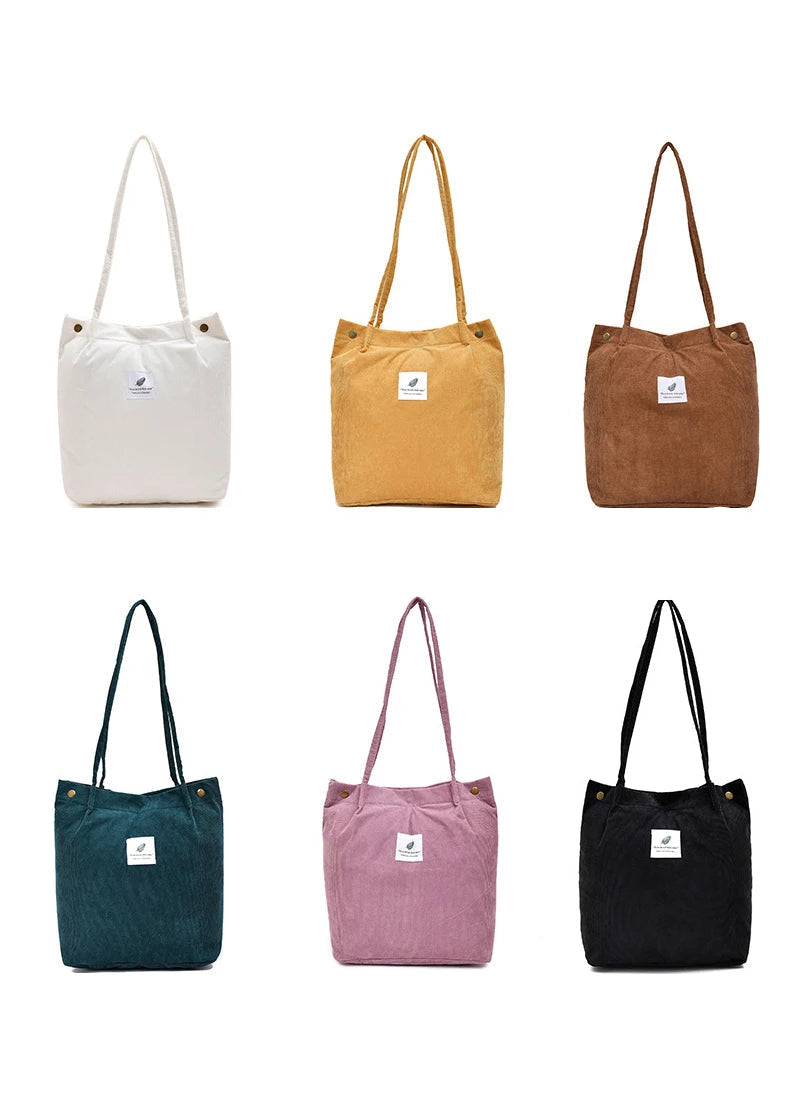 Corduroy tote bag for daily use