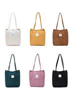 Corduroy tote bag for daily use