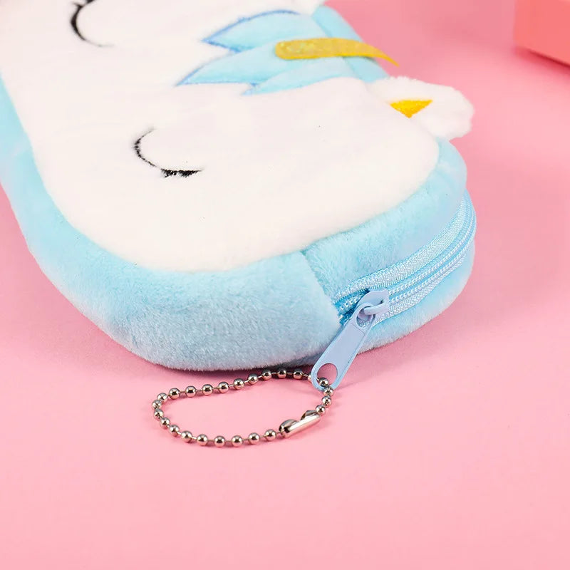 Blue unicorn pencil case for kids