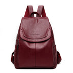 Casual leather knapsack