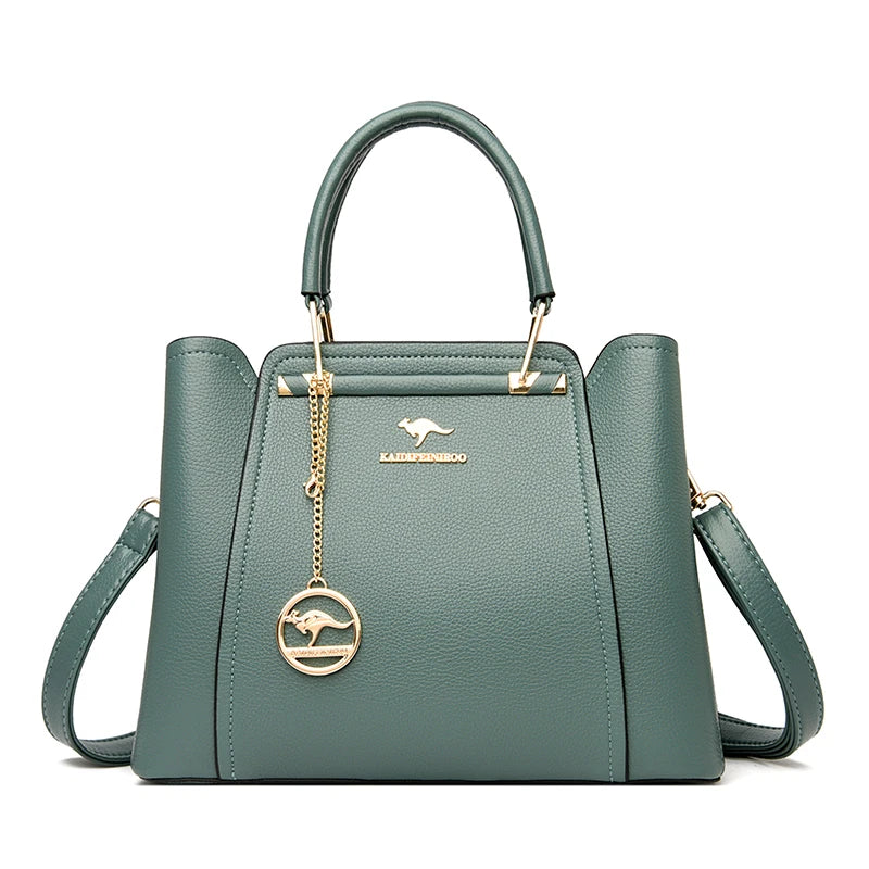 Structured leather shoulder bag