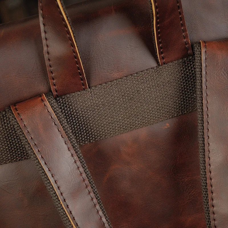 Retro men's  leather backpack