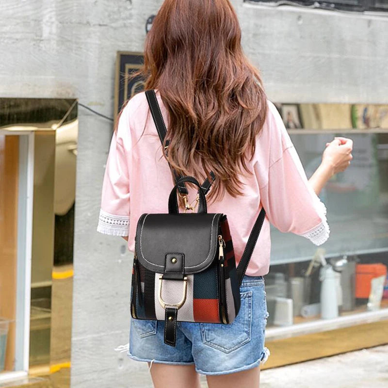 Classic leather backpack purse