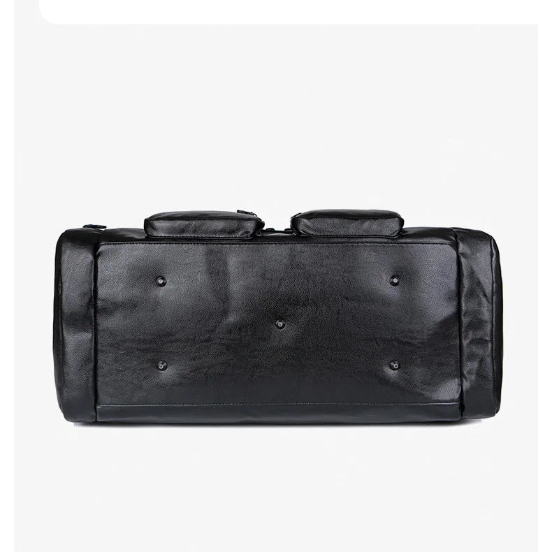 Vintage leather weekender duffle bag
