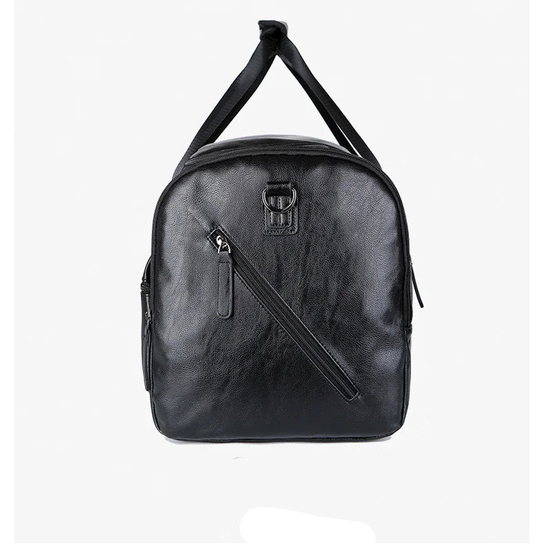 Vintage leather weekender duffle bag