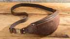 Versatile leather waist sling bag
