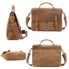 Leather shoulder satchel