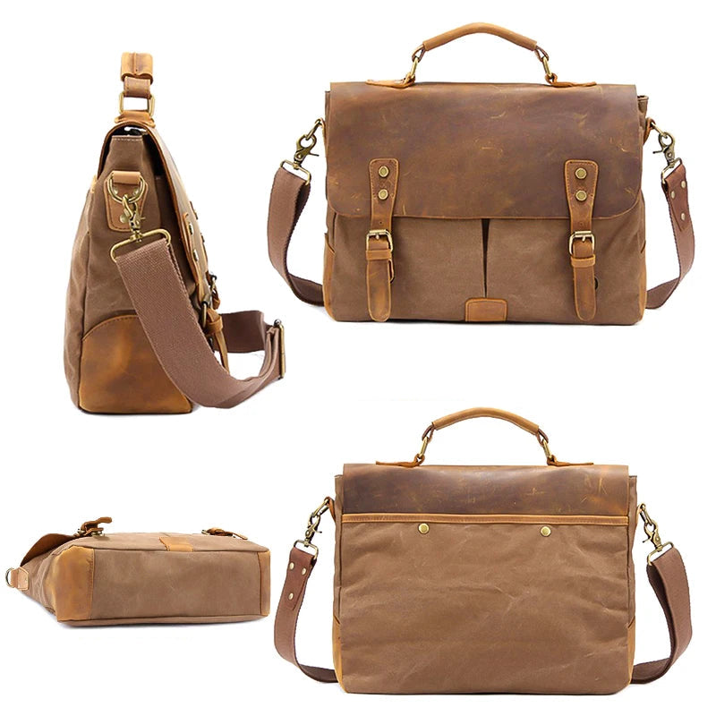 Leather shoulder satchel