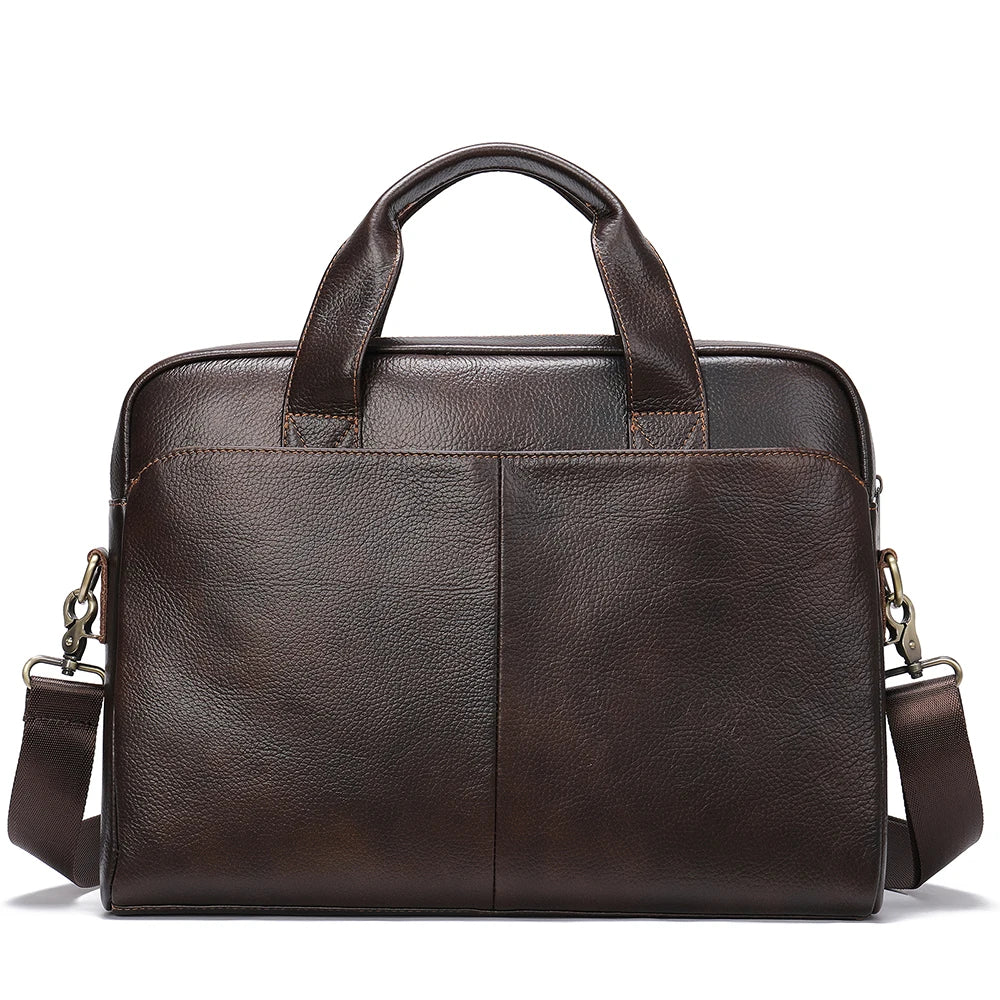 Modern leather briefcase with handle