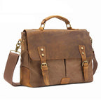 Leather shoulder satchel