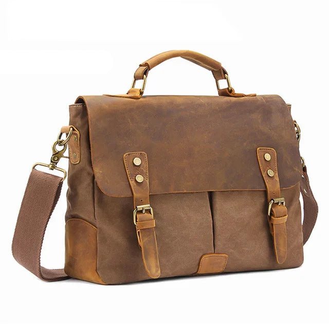Leather shoulder satchel