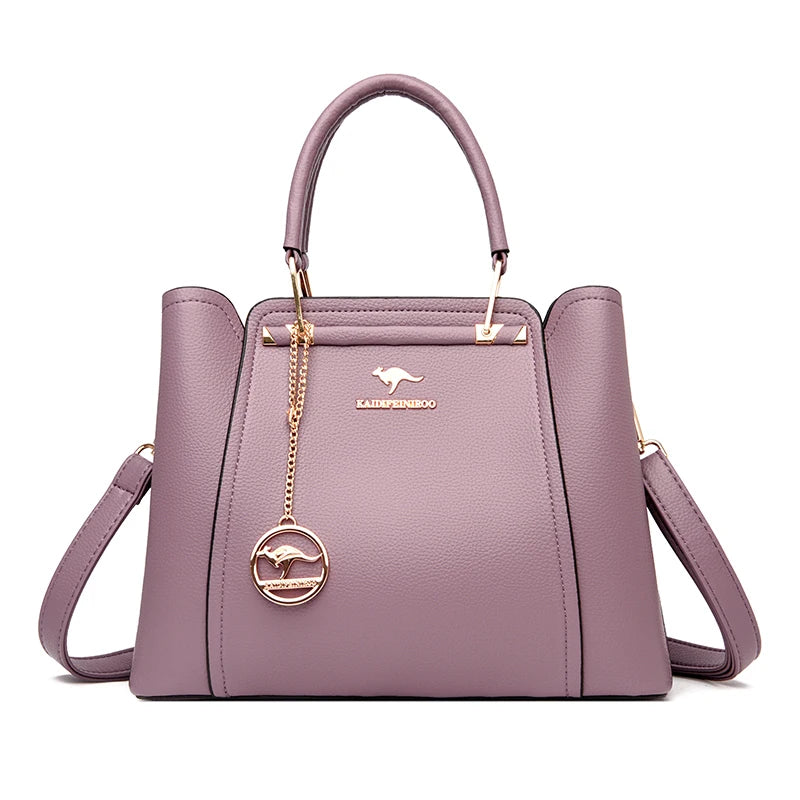 Structured leather shoulder bag