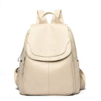 Casual leather knapsack