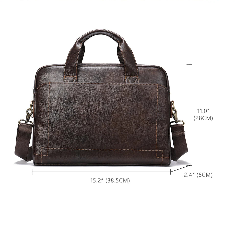 Modern leather briefcase with handle