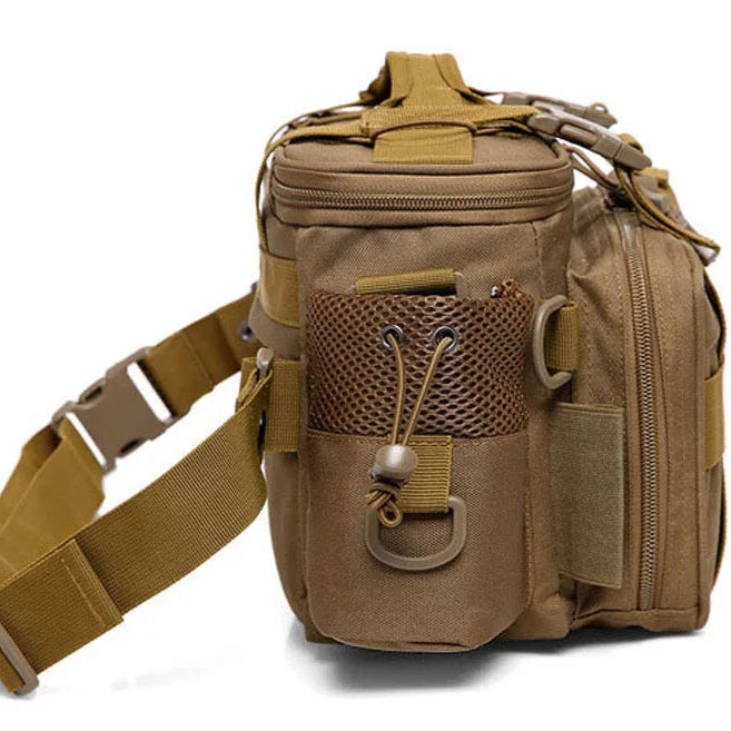 Black tactical fishing tackle bag