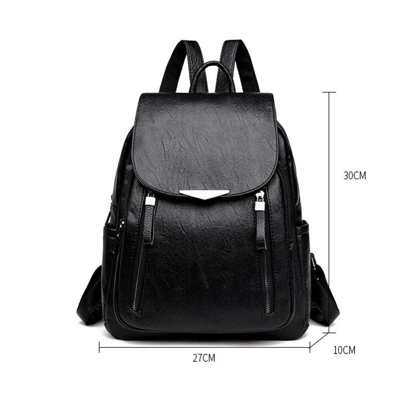 Women’s structured leather backpack