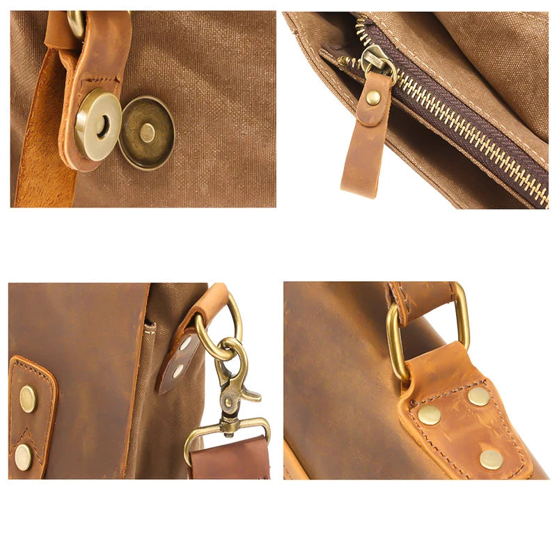 Leather shoulder satchel