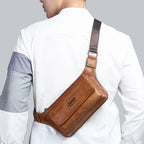 Outdoor leather bum bag