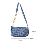 Cute mini denim clutch with chain
