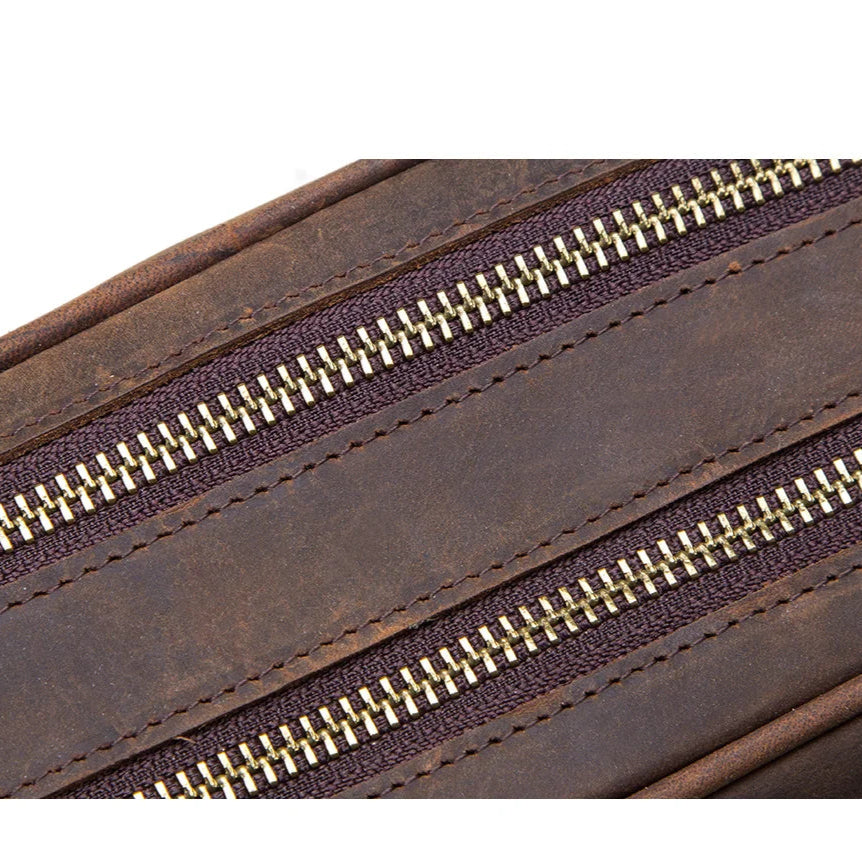 Minimalist leather toiletry bag