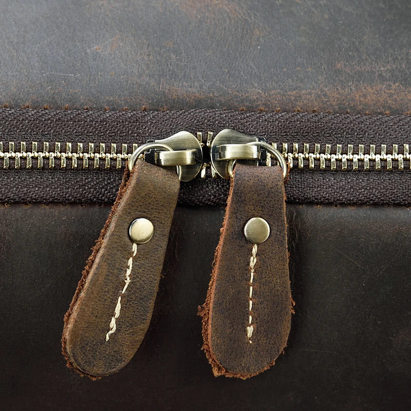 Rustic leather rucksack backpack