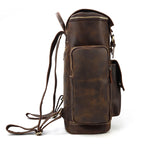 Rustic leather rucksack backpack