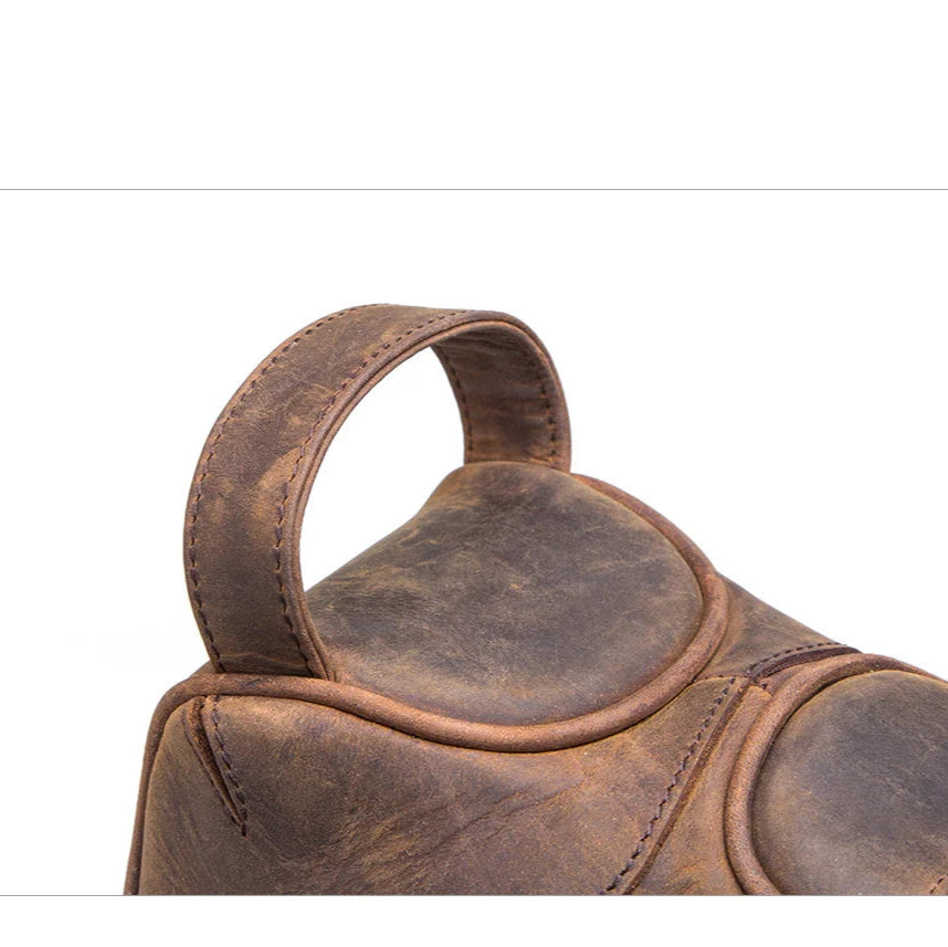 Minimalist leather toiletry bag