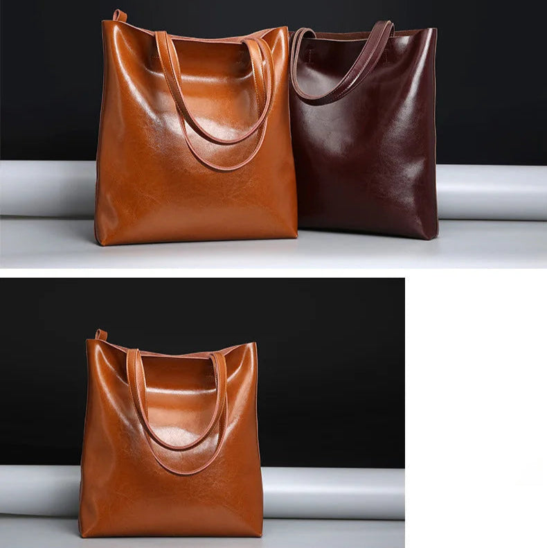 Vintage leather tote bag
