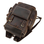 Rustic leather rucksack backpack