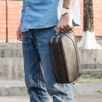 Minimalist leather toiletry bag