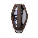 Minimalist leather toiletry bag