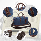Leather men travel weekender bag