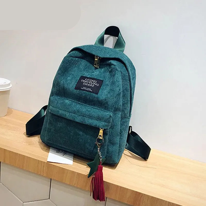 Colorful women corduroy backpack