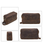 Minimalist leather toiletry bag