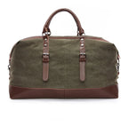 Leather men travel weekender bag