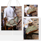 Leather men travel weekender bag