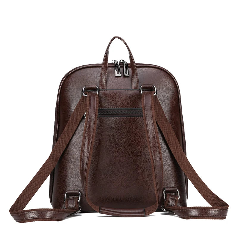 Travel vintage leather backpack
