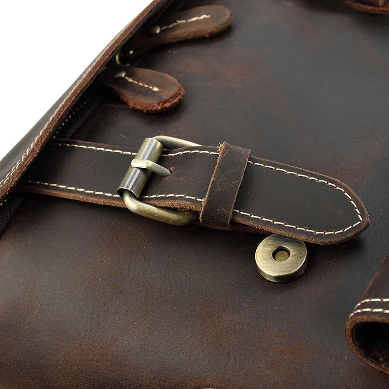 Rustic leather rucksack backpack