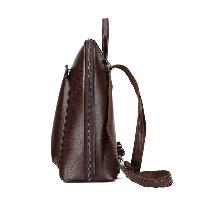 Travel vintage leather backpack