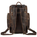 Rustic leather rucksack backpack