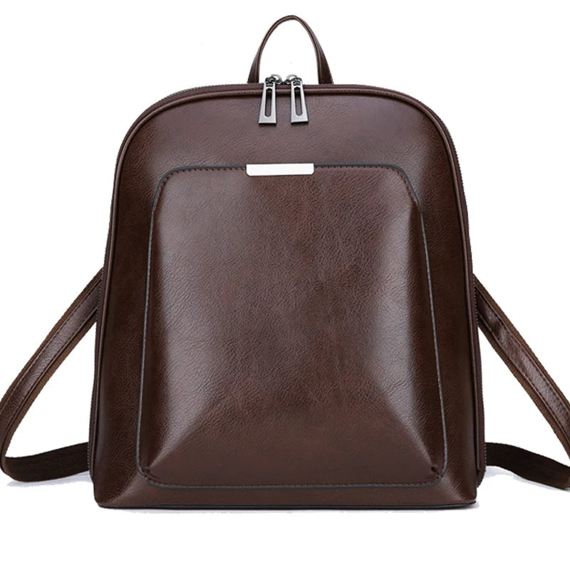 Travel vintage leather backpack