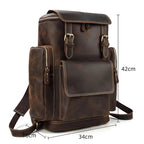Rustic leather rucksack backpack