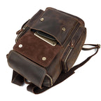 Rustic leather rucksack backpack