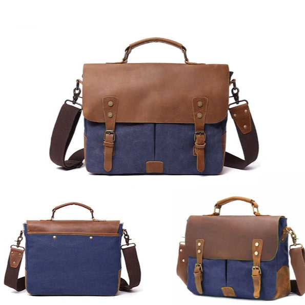 Leather shoulder satchel
