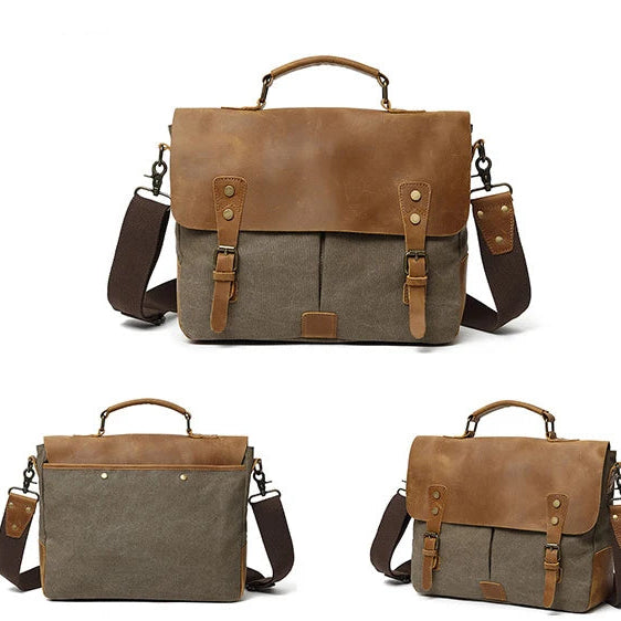 Leather shoulder satchel