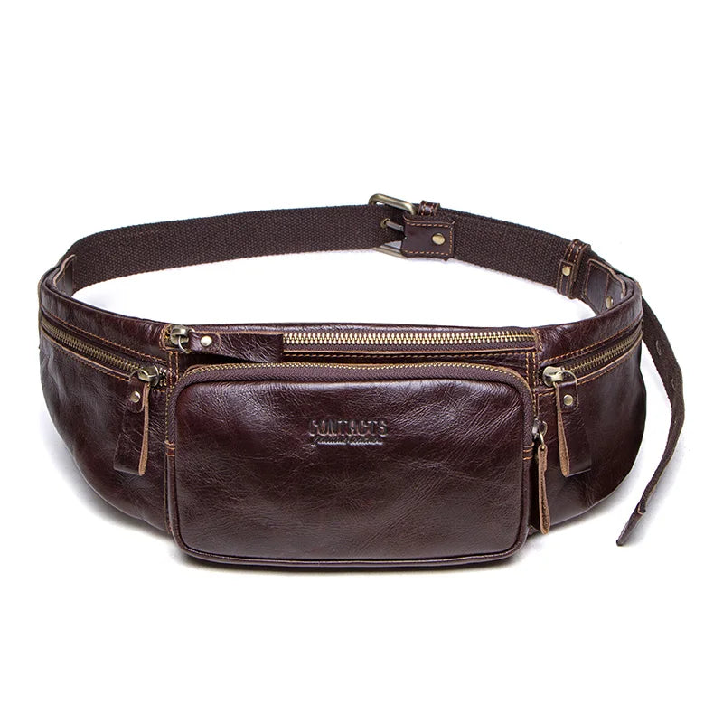 Leather belt bag for men