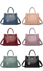 Structured leather shoulder bag