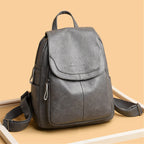 Casual leather knapsack