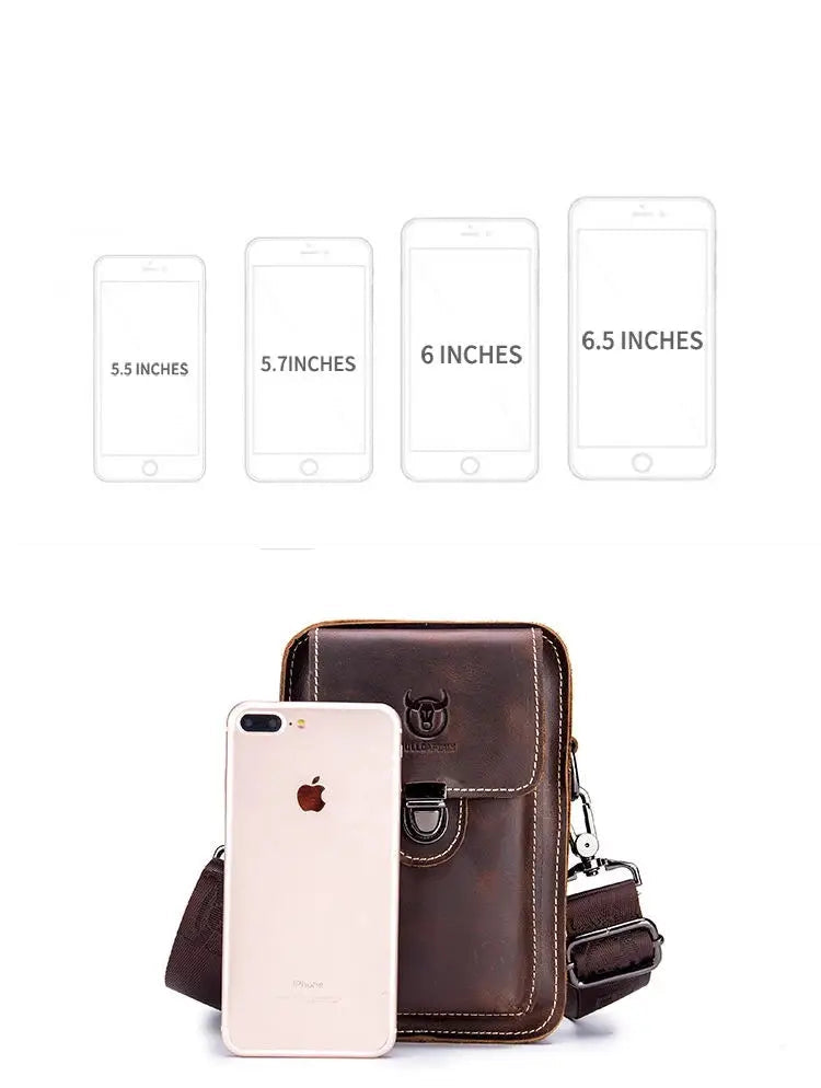 Men vintage leather crossbody bag
