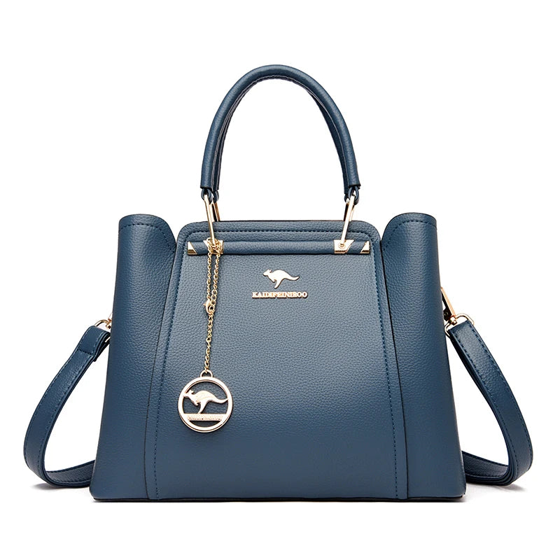 Structured leather shoulder bag
